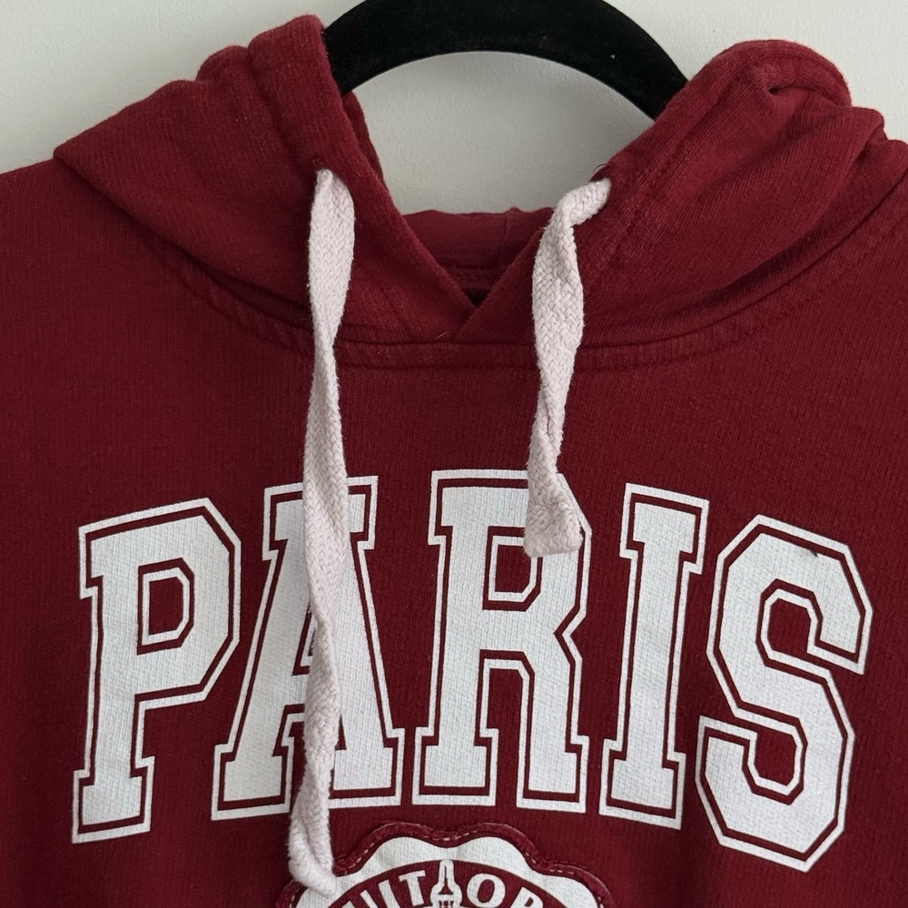 VTG Paris Hoodie authentic From Paris Women S‎ Red Heavyweight Travel France - Picture 2 of 9